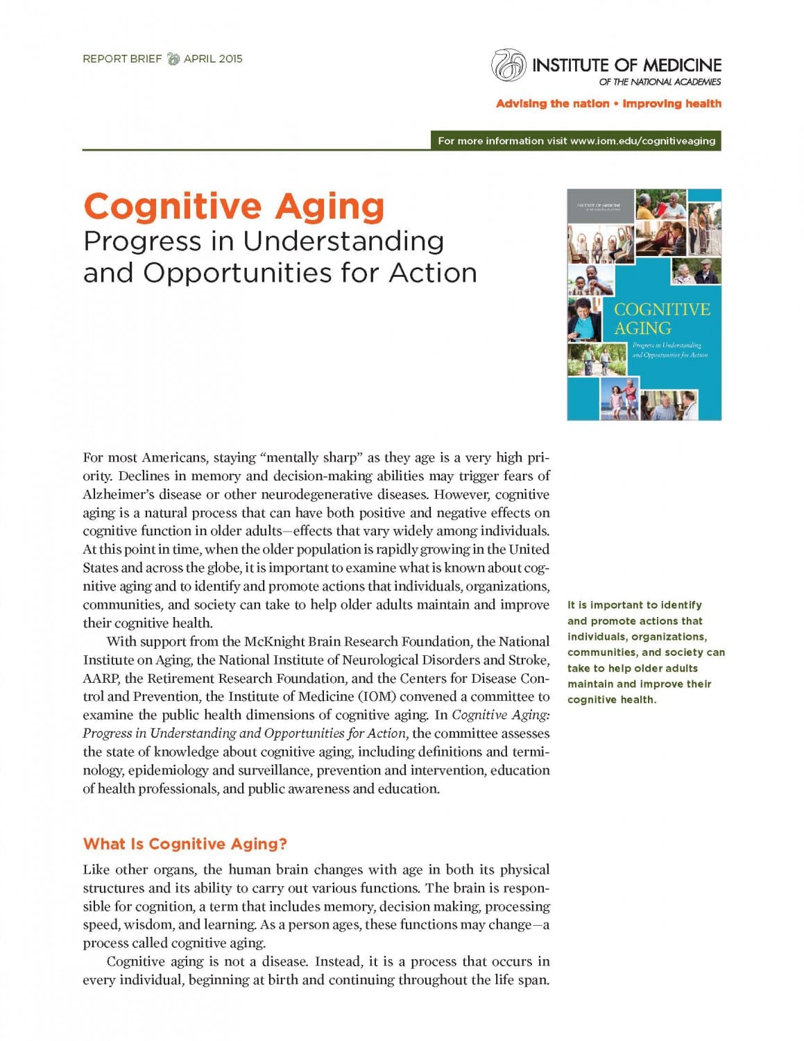 Cognitive Aging and Brain Health - U Miami McKnight Brain Institute